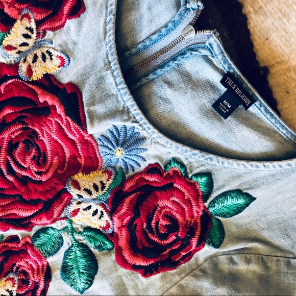 Embroidered Jean True Religion Dress - Picture 1 of 5